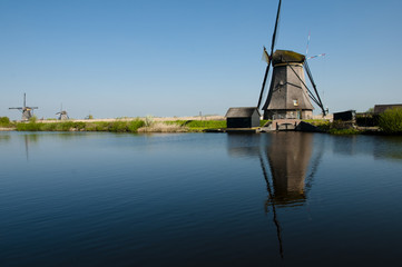 Fototapeta na wymiar Windmill - Kinderdijk - Netherlands