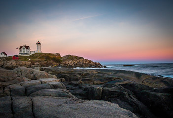 Fototapeta na wymiar Ocean Lighthouse Sunset