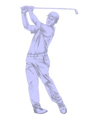 golfer, vector illustration