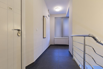 Interior of a hotel corridor