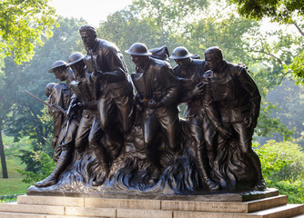 New York Statue of soldiers of I World War, Central Park.
