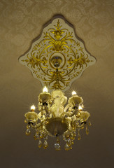 vintage style chandelier in room
