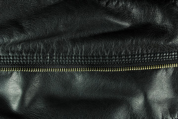 black leather with zipper