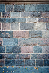 Wall of stone blocks