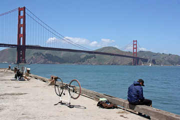 San Francisco, le mythique Golden Gate Bridge, Californie