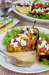 Stuffed eggplant with vegetables