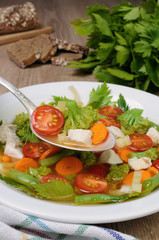 Vegetable soup with chicken