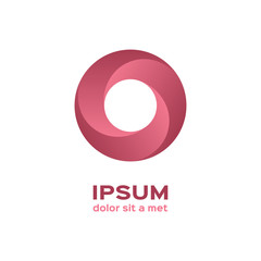 Business logo, pink circle icon
