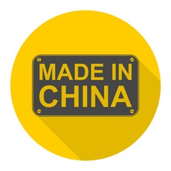 Made in China icon with long shadow