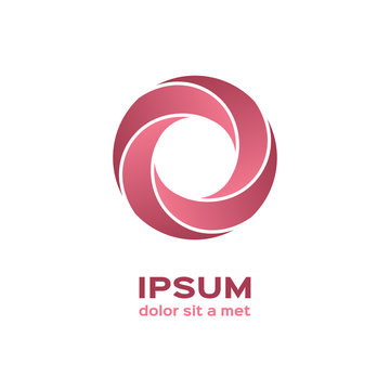 Business logo, pink circle icon