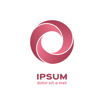 Business logo, pink circle icon