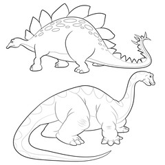 stegosaurus-apatosaurus lineart