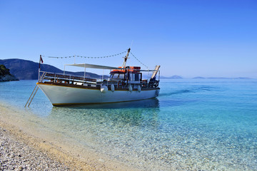 boat in Ionian islands Greece