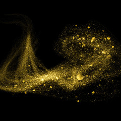 Gold glittering stars dust trail