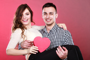 Fototapeta na wymiar happy romantic couple with heart