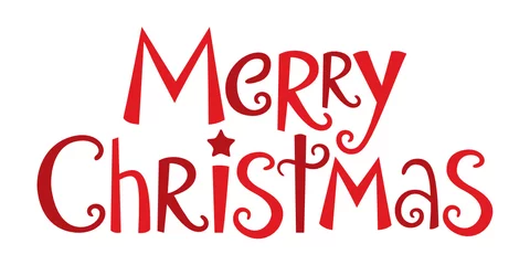Foto op Plexiglas MERRY CHRISTMAS in festive handdrawn vector font © treenabeena