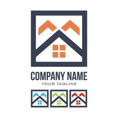 Home And Real Estate Square Logo Design. Vector Illustration an a white Background	