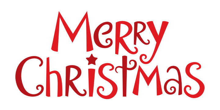 MERRY CHRISTMAS in festive handdrawn vector font