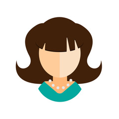 brunette woman flat icon avatar