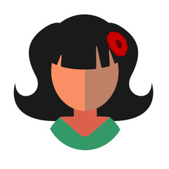 Latin woman flat icon avatar