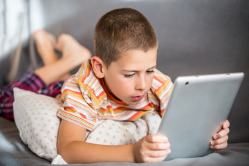 Boy using tablet