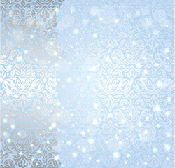 Shiny blue christmas winter Snowflake vintage invitation background design