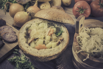Traditional cabbage soup