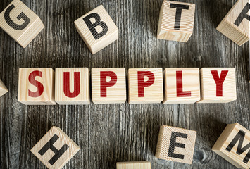 Wooden Blocks with the text: Supply