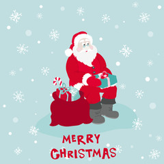 Santa Claus Christmas Card- for design and scrapbook