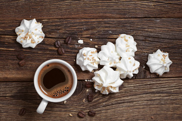 Meringue Cookies and coffee