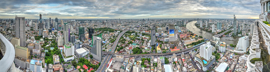 Naklejka premium Bangkok Skyline Panorama zakończona