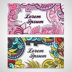 abstract colorful set of web banners hand drawn