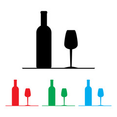Set of icons for wine, wineries, restaurants and wine shops