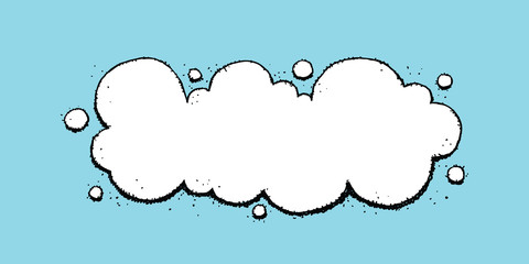 A cartoon, blank thought bubble cloud object.