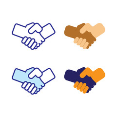 Handshake icon. Set of varicolored icons.