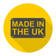 Made in UK icon with long shadow
