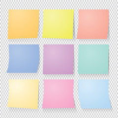 collection set of colorful post it paper note.