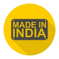 Made in India icon with long shadow