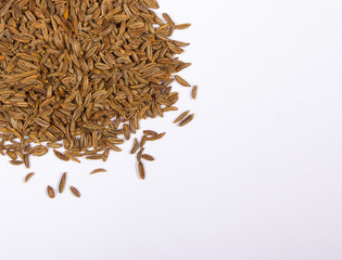 Closeup of cumin seeds.