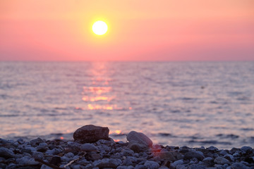 Obraz premium Landscape with the imaage of a sea sunset