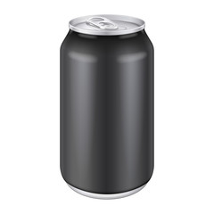 Black Metal Aluminum Beverage Drink Can 500ml. Ready For Your Design.