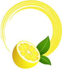 Fresh lemon round frame
