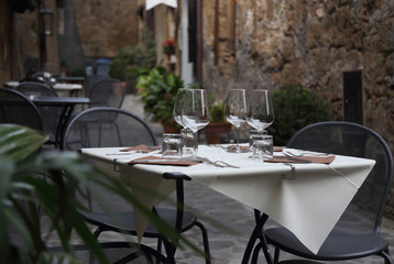 Romantic dinner and tableware