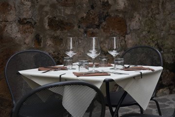 Romantic dinner and tableware