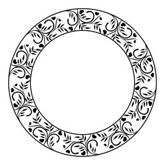 Elegant photo frame with floral silhouettes