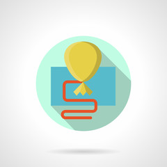 Yellow balloon simple flat color vector icon
