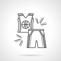 Basketball uniform flat line vector icon