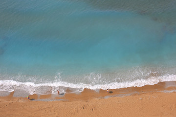 Top view on the beach in Alanya
