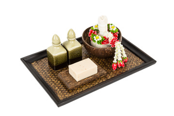 Thai spa set with herbal compress ball and hand made soap
