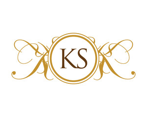 KS Luxury Ornament Initial Logo